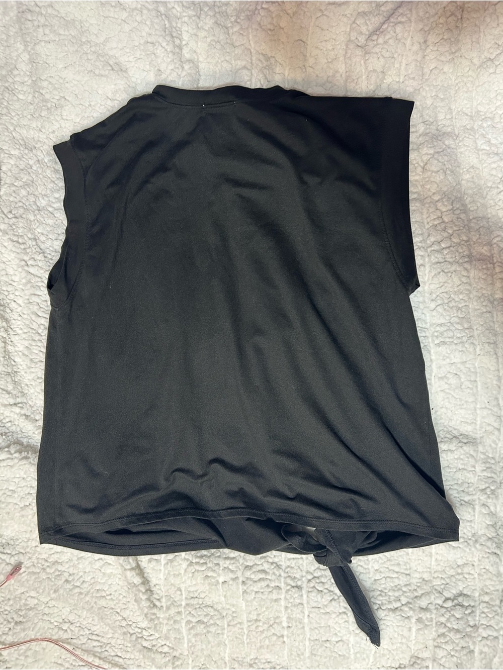 nine britton Black Sleeveless Tank with Side Knot - Picture 2 of 4